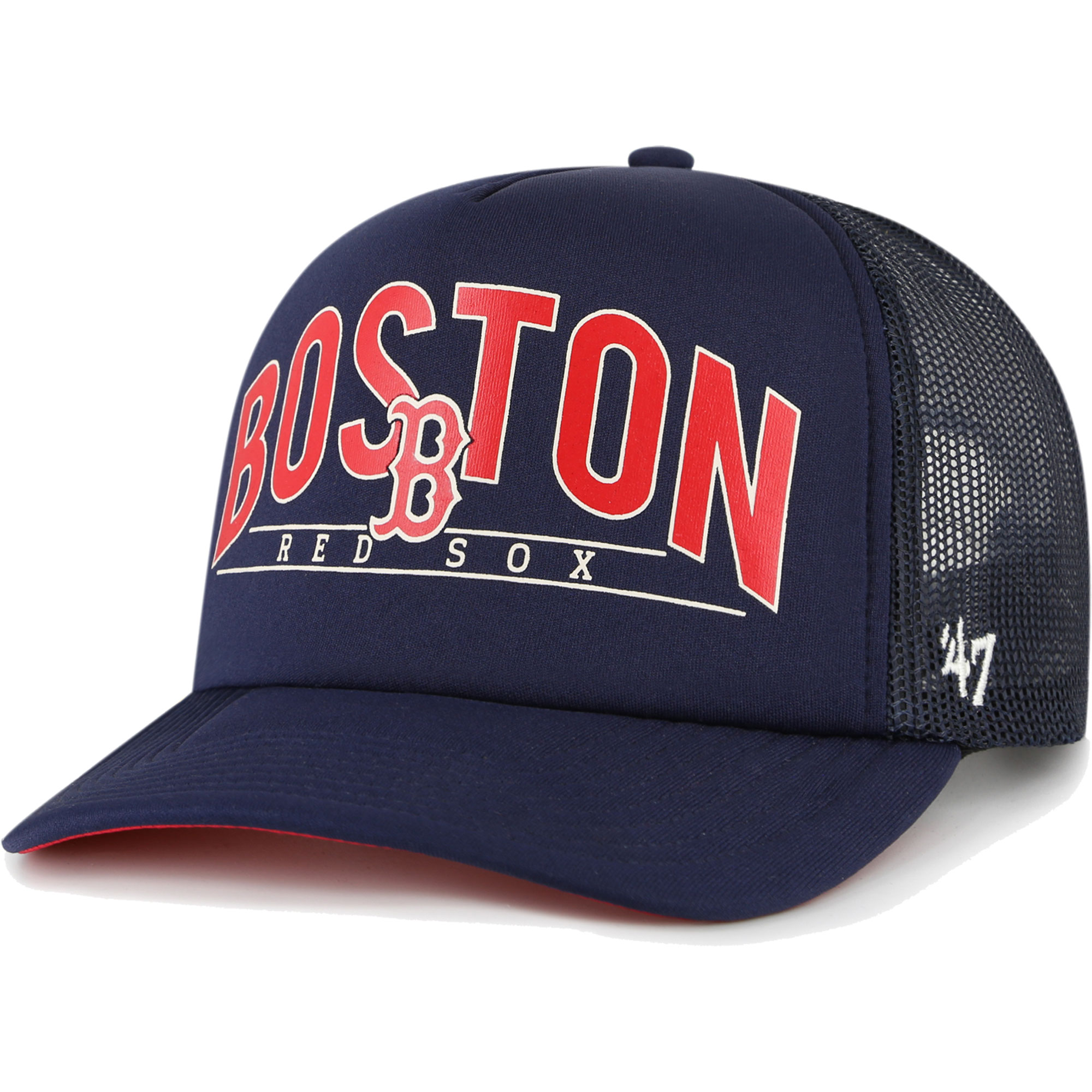 Men’s ’47 Navy Boston Red Sox Backhaul Foam Trucker Snapback Hat