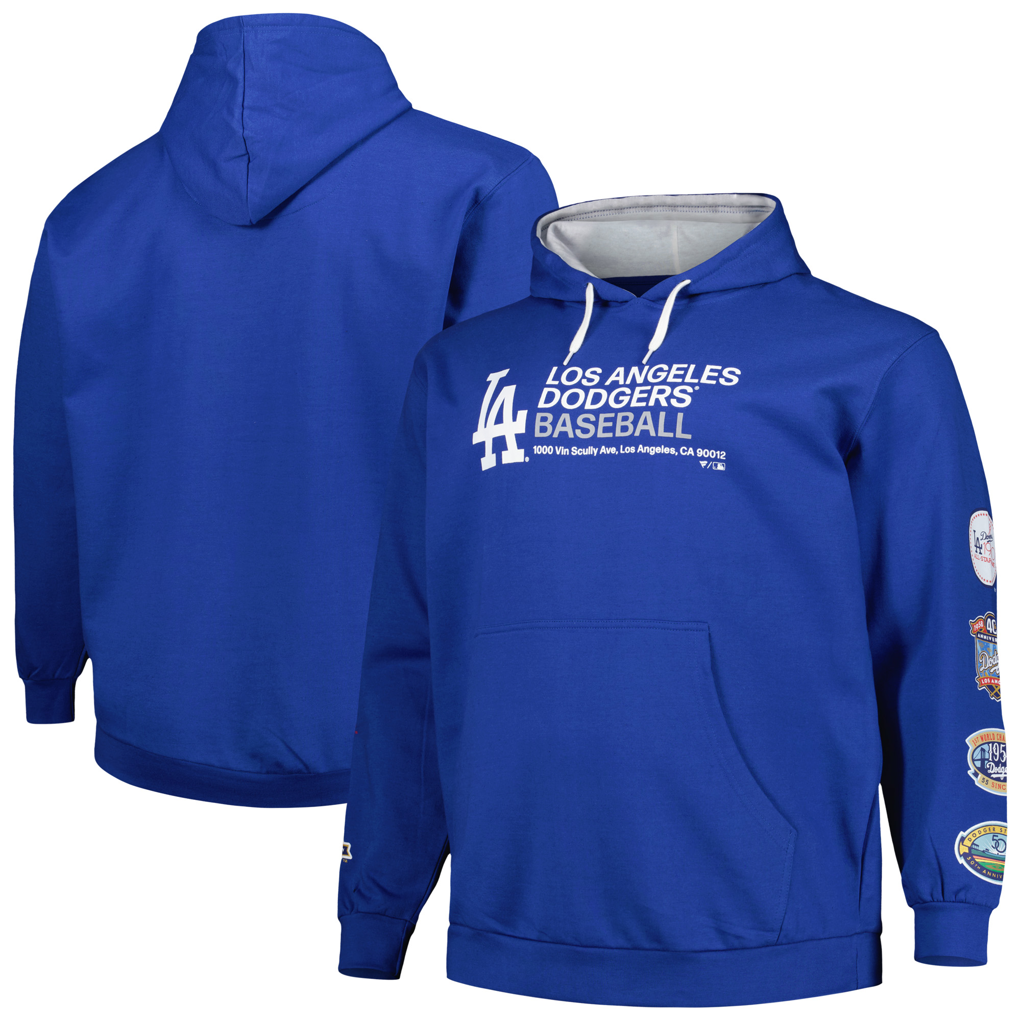 Men’s Royal Los Angeles Dodgers Big & Tall Fleece Pullover Hoodie