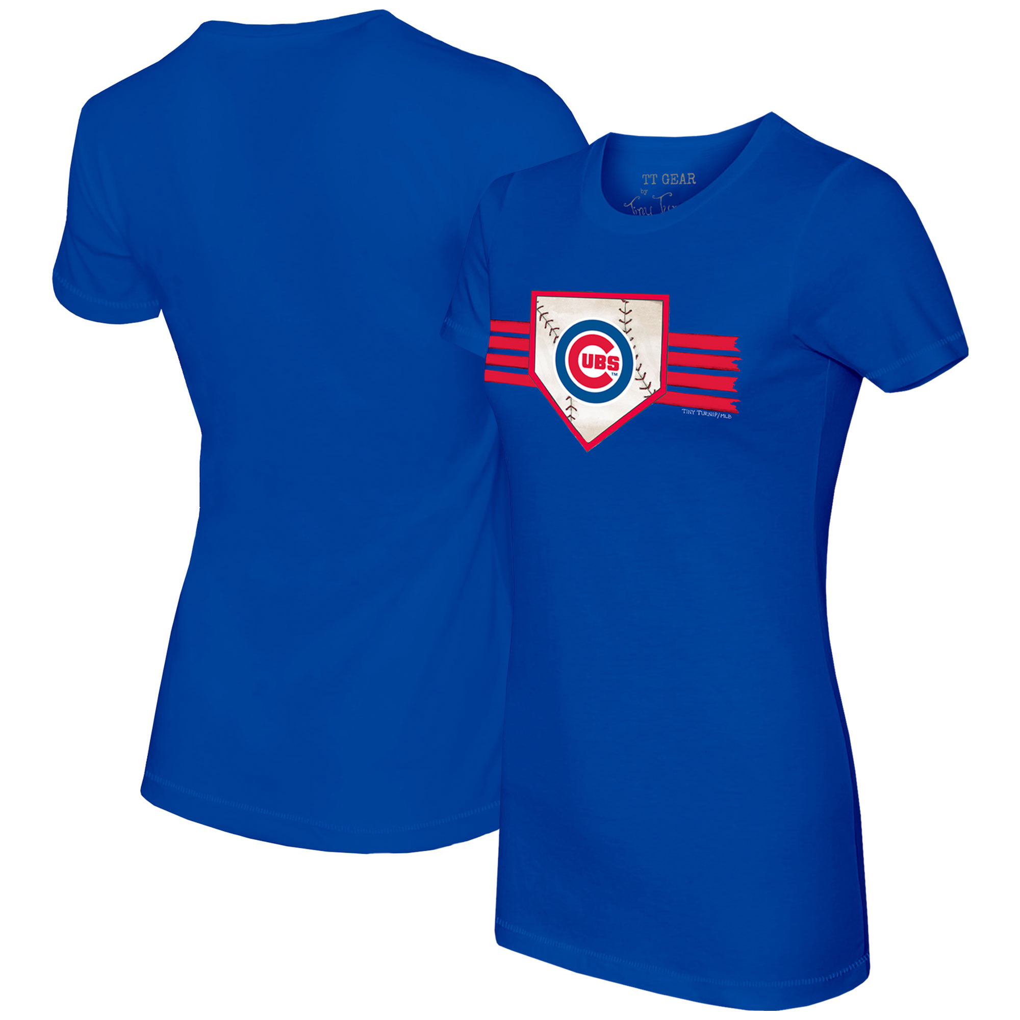Women’s Tiny Turnip Royal Chicago Cubs Base Stripe T-Shirt