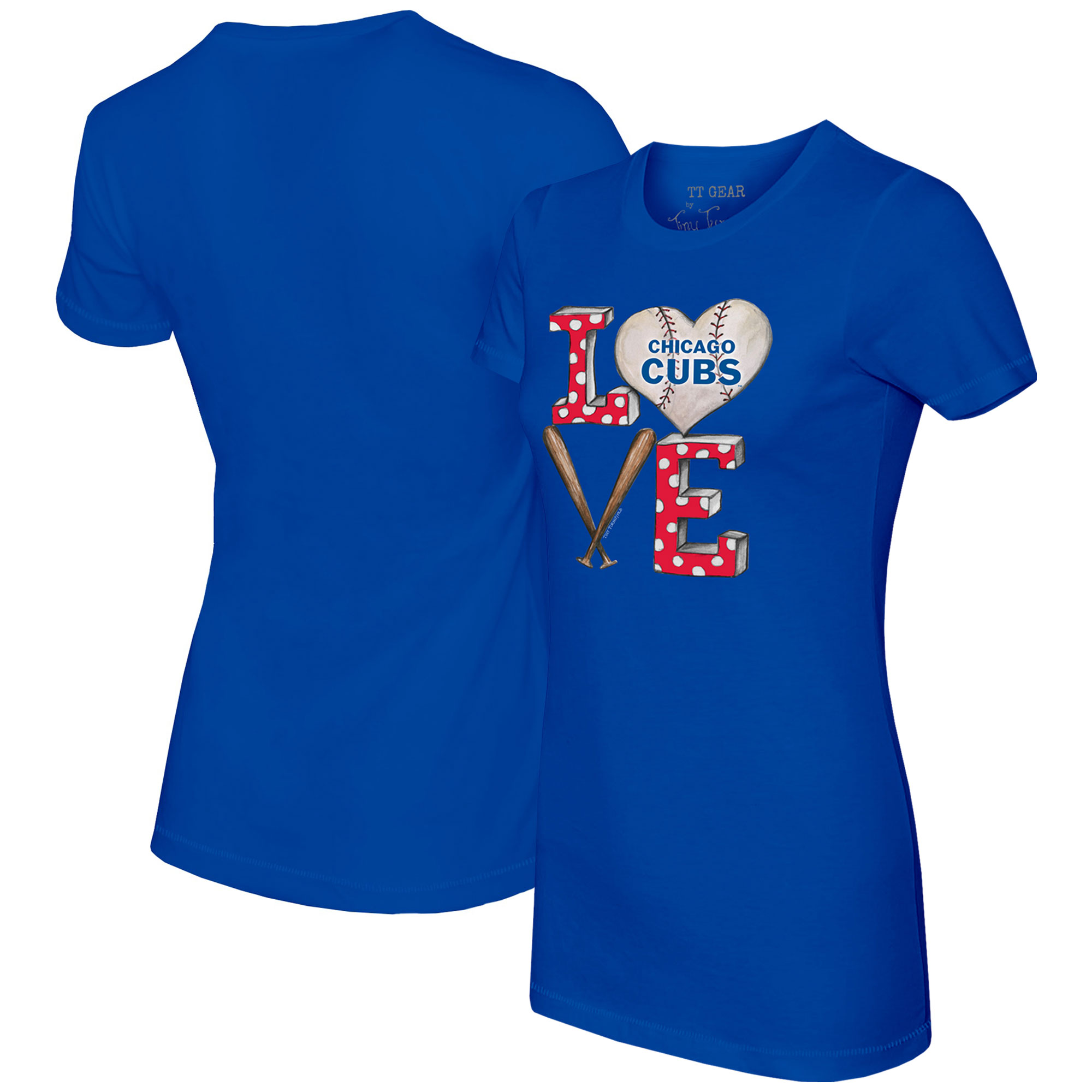 Women’s Tiny Turnip Royal Chicago Cubs Baseball Love T-Shirt