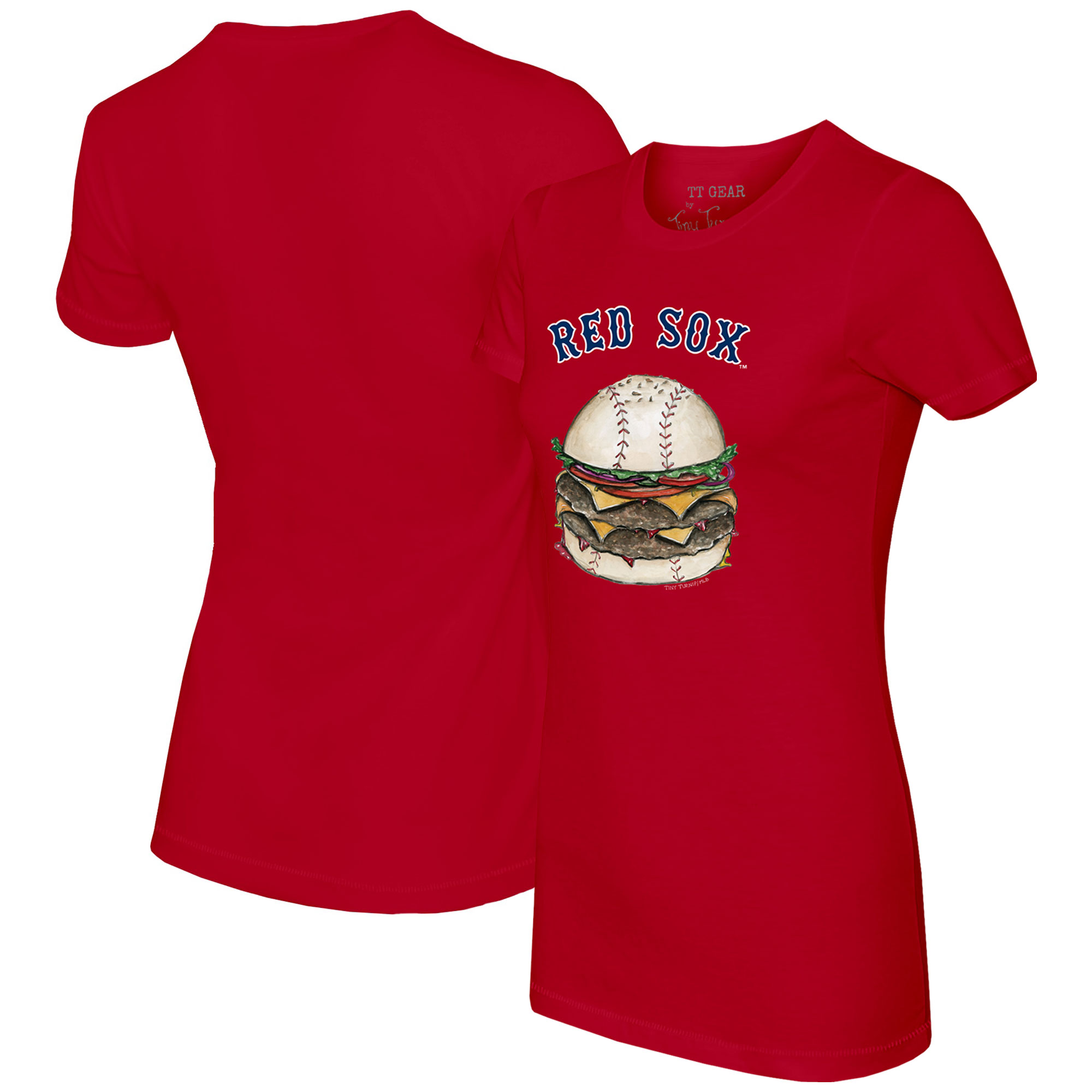 Women’s Tiny Turnip Red Boston Red Sox Burger T-Shirt