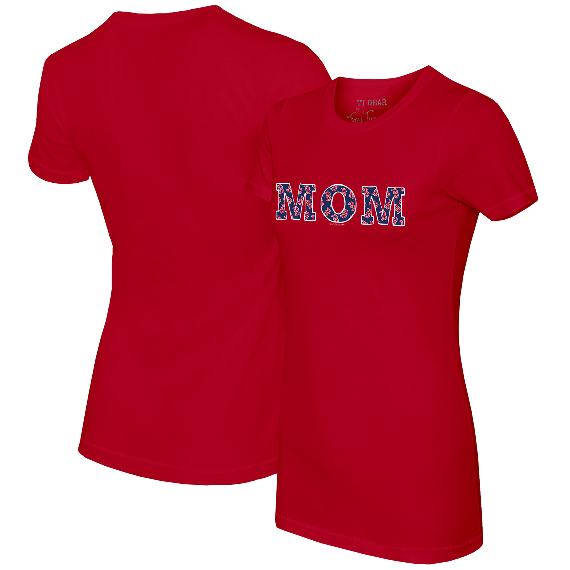Women’s Tiny Turnip Red Boston Red Sox Logo Mom T-Shirt