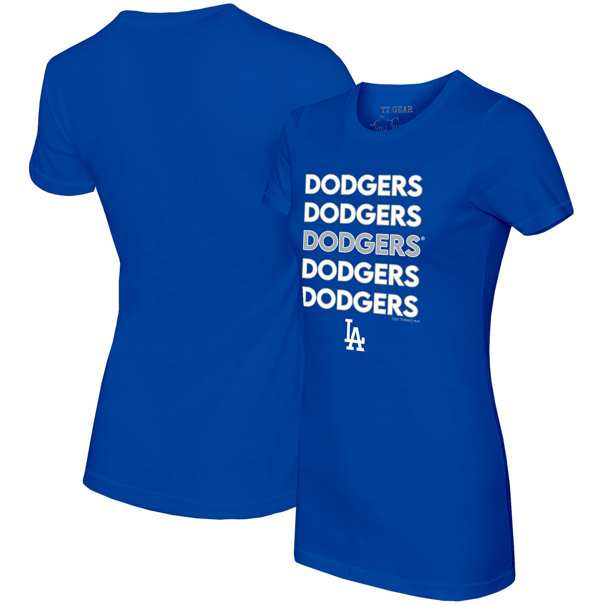 Women’s Tiny Turnip Royal Los Angeles Dodgers Stacked T-Shirt