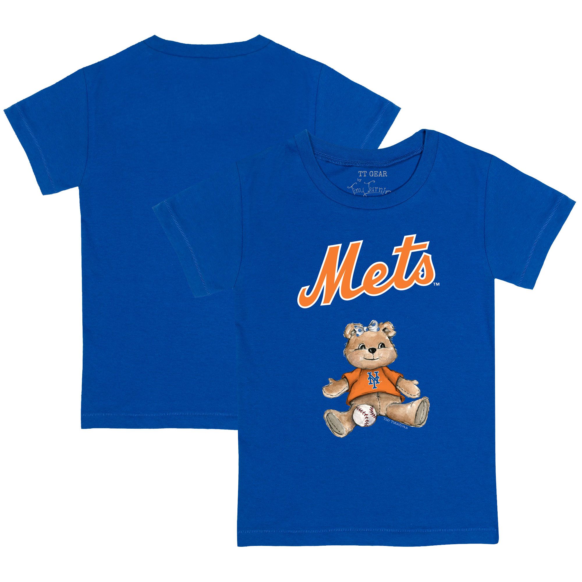 Infant Tiny Turnip Royal New York Mets Girl Teddy T-Shirt