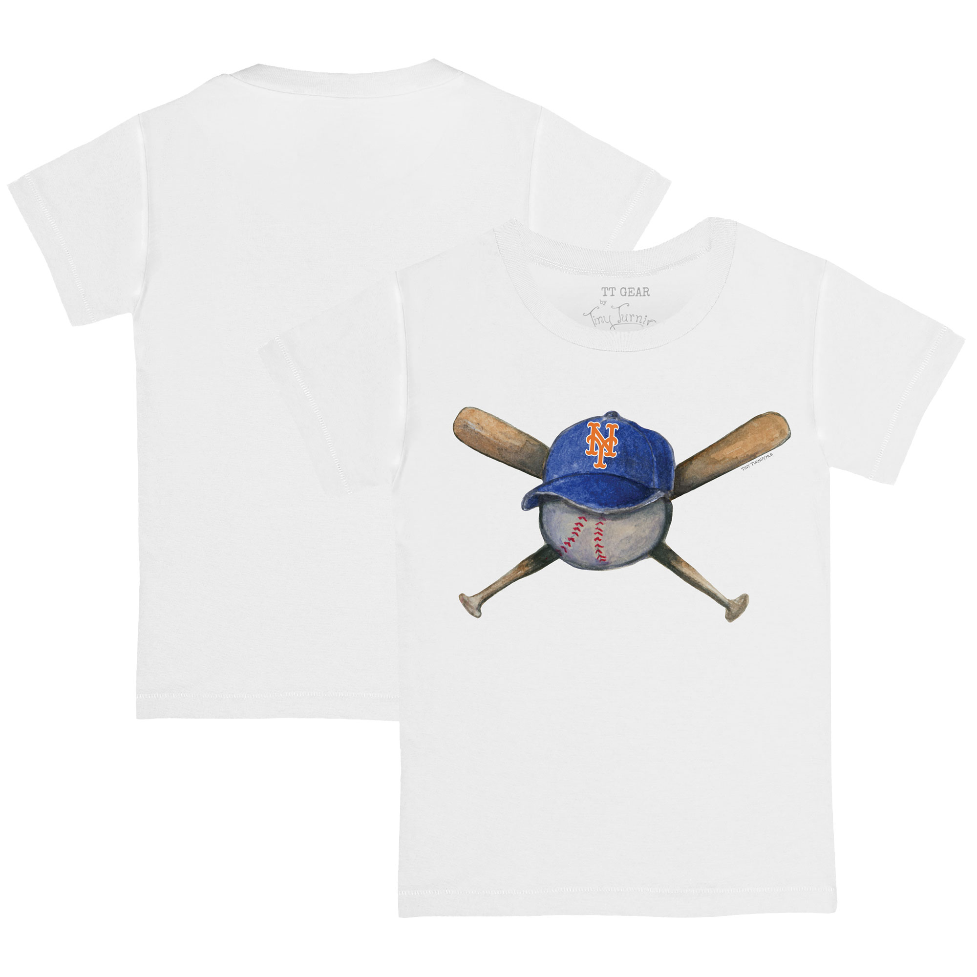 Infant Tiny Turnip White New York Mets Hat Crossbats T-Shirt