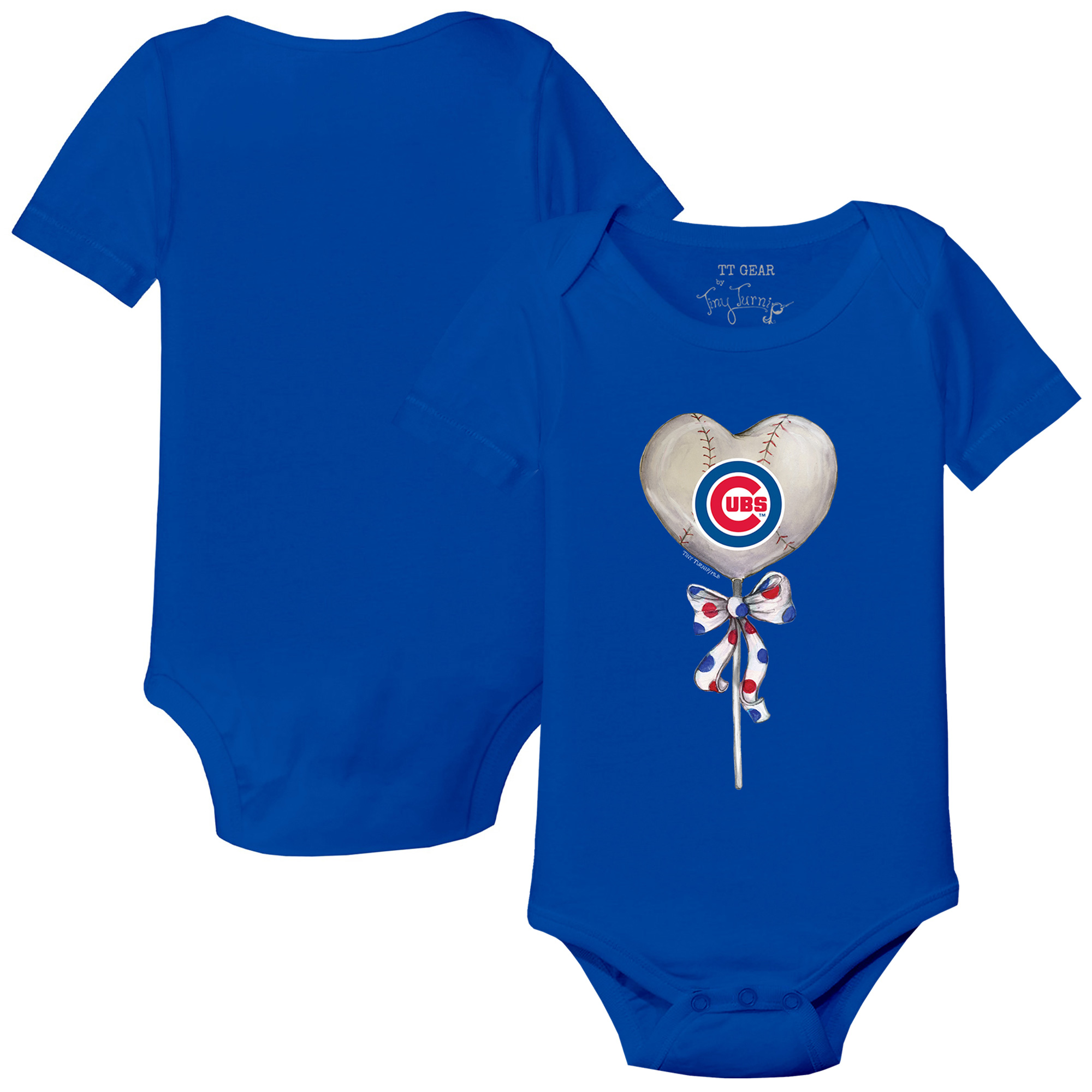 Infant Tiny Turnip Royal Chicago Cubs Heart Lolly Bodysuit