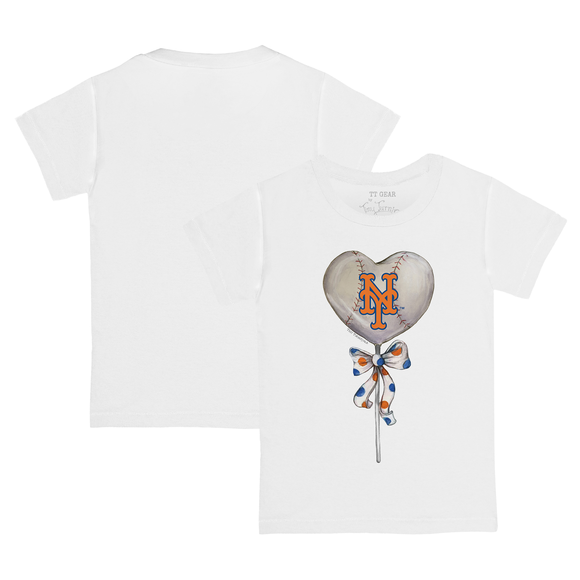 Infant Tiny Turnip White New York Mets Heart Lolly T-Shirt