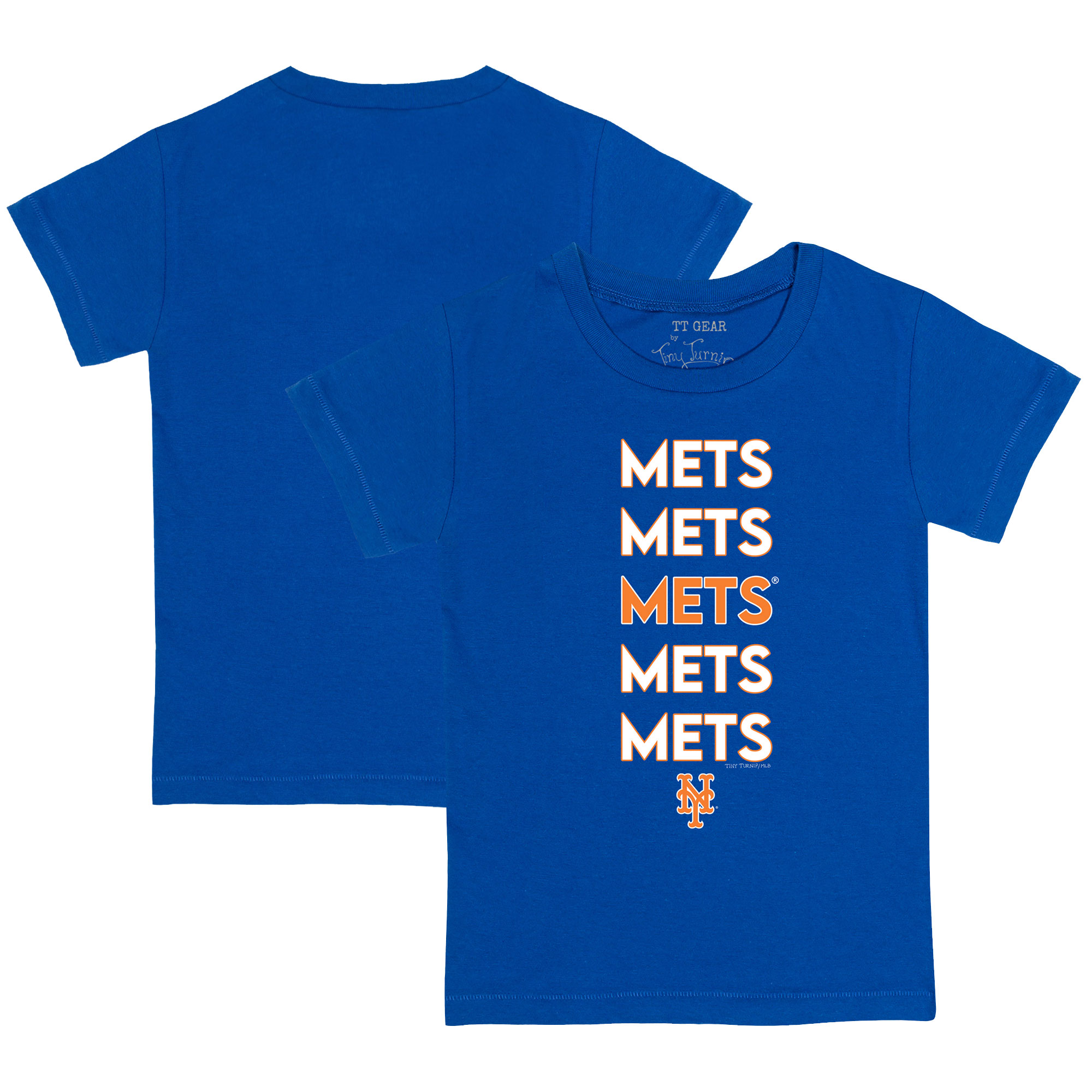 Infant Tiny Turnip Royal New York Mets Stacked T-Shirt