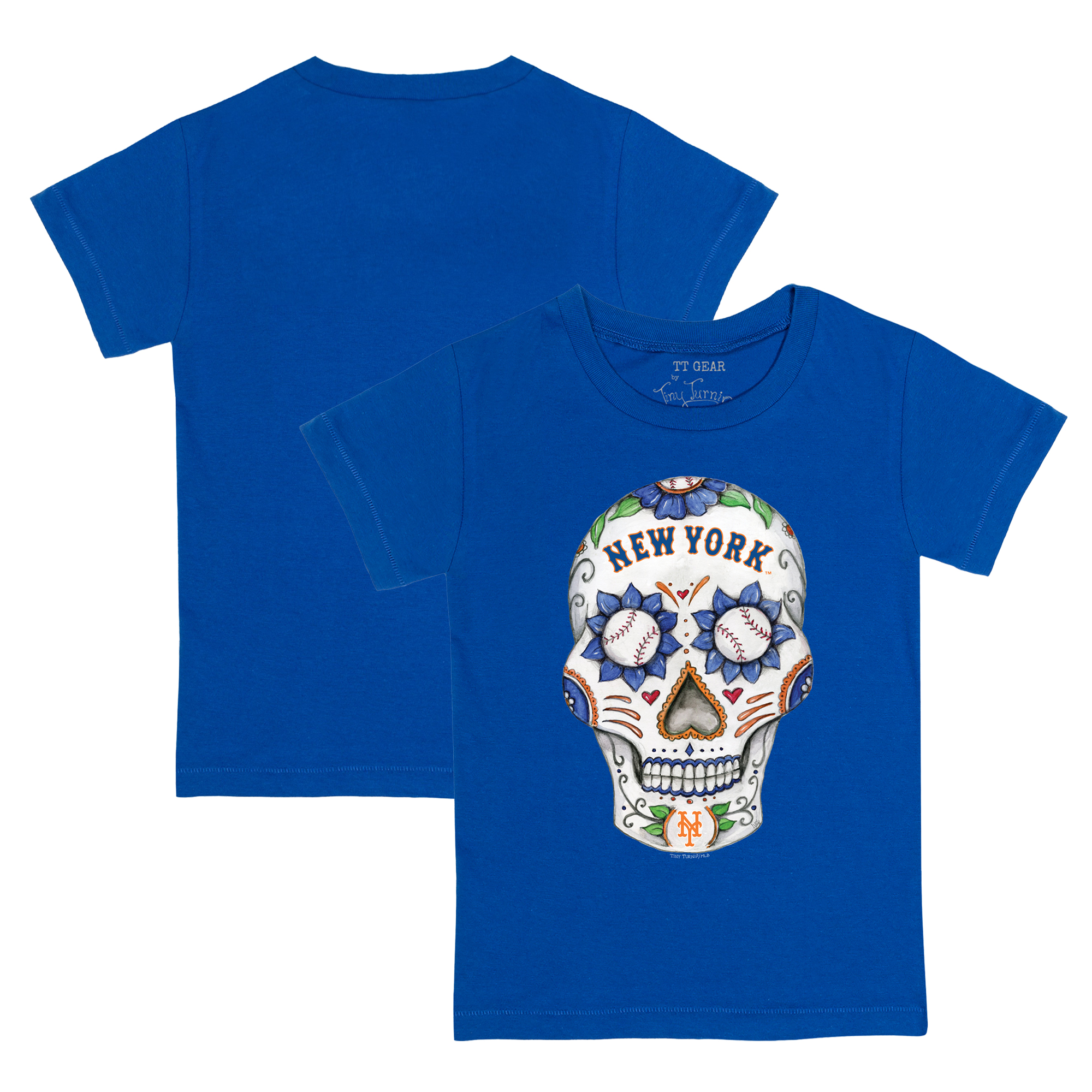 Infant Tiny Turnip Royal New York Mets Sugar Skull T-Shirt