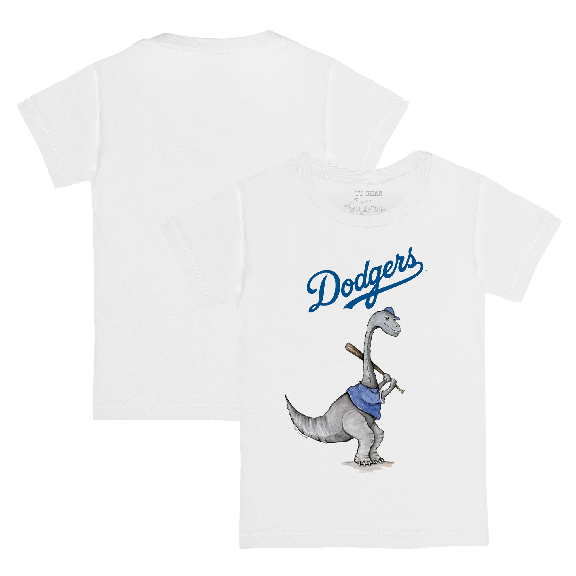 Toddler Tiny Turnip White Los Angeles Dodgers Bronto T-Shirt