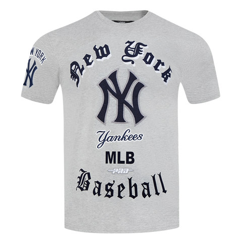 MLB NEW YORK YANKEES OLD ENGLISH MEN'S TOP (HEATHER GREY)