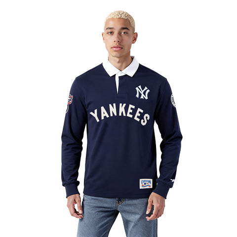 MLB NEW YORK YANKEES MODERN ORIGINALS MEN'S LS RUGBY (MIDNIGHT NAVY)