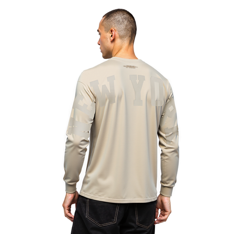 MLB NEW YORK YANKEES WINGSPAN MEN'S DROP SHOULDER LS TEE (TAUPE)