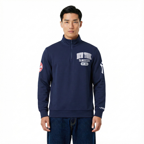 MLB NEW YORK YANKEES CITY ARCH MEN'S FLC 1/4 ZIP (MIDNIGHT NAVY)