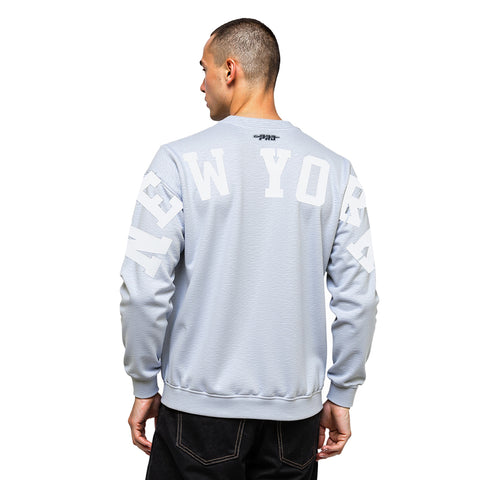 MLB NEW YORK YANKEES WINGSPAN MEN'S DROP SHOULDER FLC CREWNECK (DARK HEATHER GRAY)