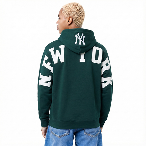 MLB NEW YORK YANKEES WINGSPAN MEN'S DROP SHOULDER FLC PO HOODIE (FOREST GREEN)