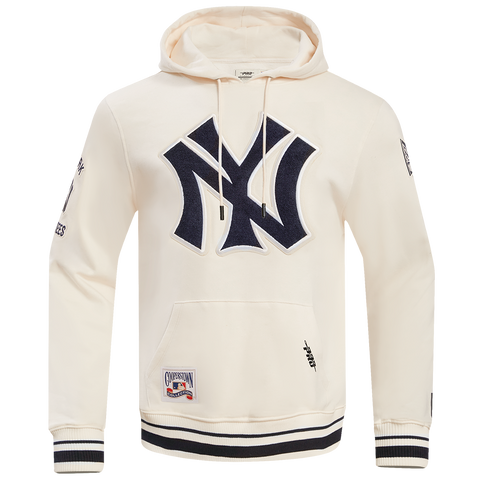 MLB NEW YORK YANKEES RETRO CLASSIC MEN'S PULLOVER HOODIE (EGGSHELL/ MIDNIGHT NAVY)