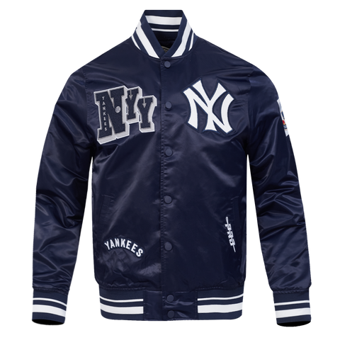 MLB NEW YORK YANKEES BEST OF MEN'S RIB SATIN JACKET (MIDNIGHT NAVY)